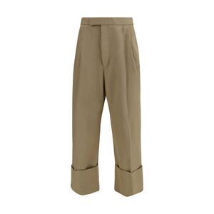 Thom Browne Men Cotton Gabardine Pants With Double Pleats